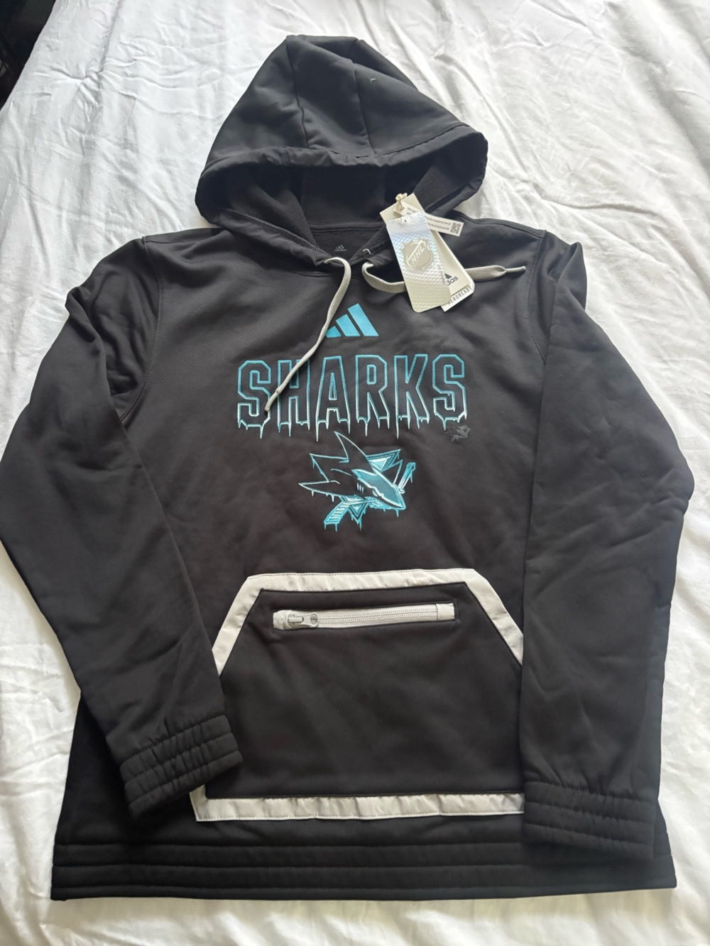 San Jose Sharks Hoodie Adidas Youth M